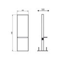 TWICE EXPO Coiffeuse Centrale avec Image, miroir et tablette - Dimensions - Malys Equipements