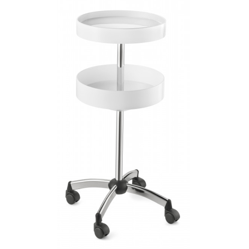 JOLLY DOUBLE ROUND Chariot de Coloration - Blanc - Mobilier coiffure - Meuble Coiffure - Malys Equipements