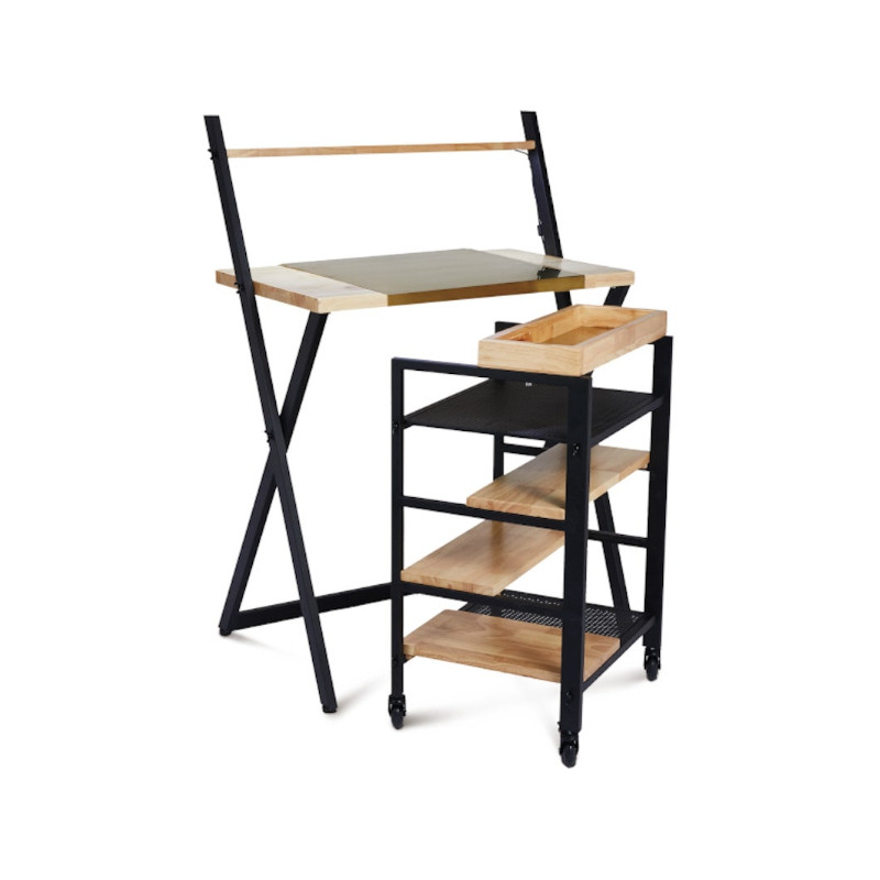 Table_de_travail_IRIS_avec_chariot_mobilier barbier - meuble barbier - mobilier barbershop-malys_equipements