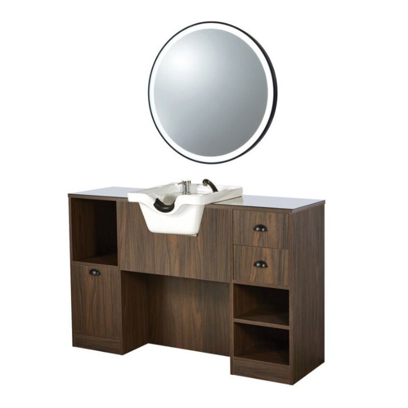 OKE 7 B Toilette con lavabo - Legno scuro