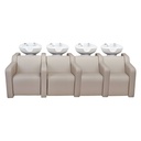 ALBA SOFA VIBROMASSAGE Portashampoo 4 posti  (Colore del lavabo: Bianco, Couleur de revêtement: P3 - Crème)