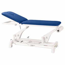 [C3723M44T13-41] C3723 Table hydraulique 2 plans Ecopostural et 1 tabouret OFFERT (Couleurs revêtement: 41 Blanc, Chassis: M44  62x188 cm, Têtière: T13)