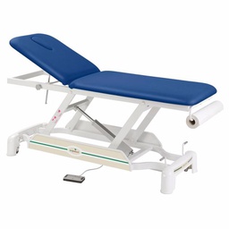 [C3513M44T13-41] C3513 Table électrique 2 plans Ecopostural et 1 tabouret OFFERT (Couleurs revêtement: 41 Blanc, Chassis: M44  62x188 cm, Têtière: T13)