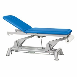 [C5952HM44T13-41] C5952H Elektrische tafel met 2 Ecoposturale oppervlakken en 1 kruk GRATIS (Coatingkleuren: 41 Blanc, Chassis: M44 62x188 cm, Hoofdsteun: T 13)