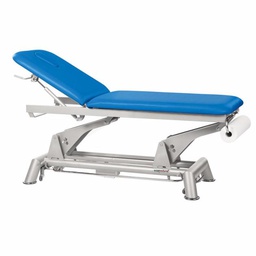 [C5952M44T13-41] C5952 Elektrische tafel met 2 Ecoposturale oppervlakken en 1 kruk GRATIS (Coatingkleuren: 41 Blanc, Chassis: M44 62x188 cm, Hoofdsteun: T 13)