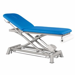 [C7952M44T13-41] C7952 Table électrique 2 plans Ecopostural et 1 tabouret OFFERT (Couleurs revêtement: 41 Blanc, Chassis: M44  62x188 cm, Têtière: T13)