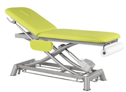 [C7951M44T13-41] C7951 Table électrique 2 plans Ecopostural et 1 tabouret OFFERT (Couleurs revêtement: 41 Blanc, Chassis: M44  62x188 cm, Têtière: T13)
