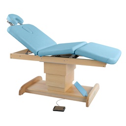 [C6203M66T33-41] C6203 Table électrique 3 plans Ecopostural et 1 tabouret OFFERT (Couleurs revêtement: 41 Blanc, Chassis: M66 70x198 cm, Têtière: T33)