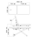 Table de soins électrique NS6630B – 2 plans, stable et ergonomique - dimensions