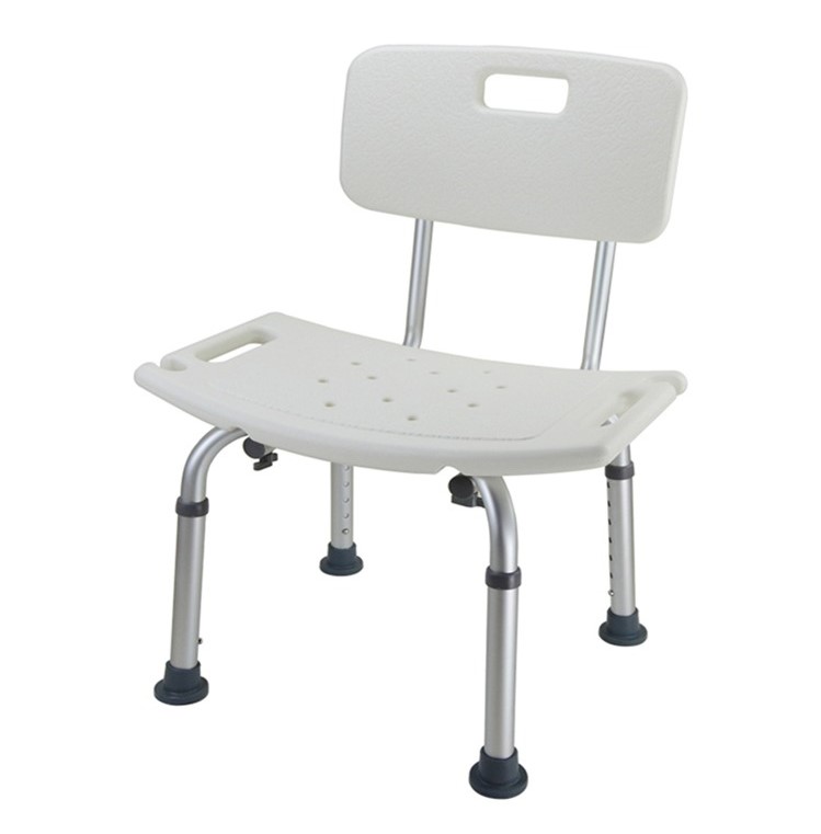 Chaise de douche réglable et anti-dérapante - Blanc