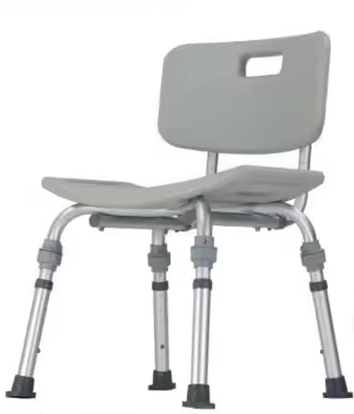 Chaise de douche réglable et anti-dérapante Noir