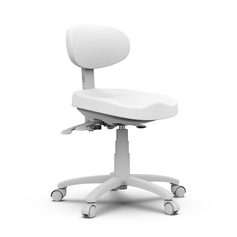 [NS8C01-WH] Tabouret avec dossier et 3 réglages Blanc